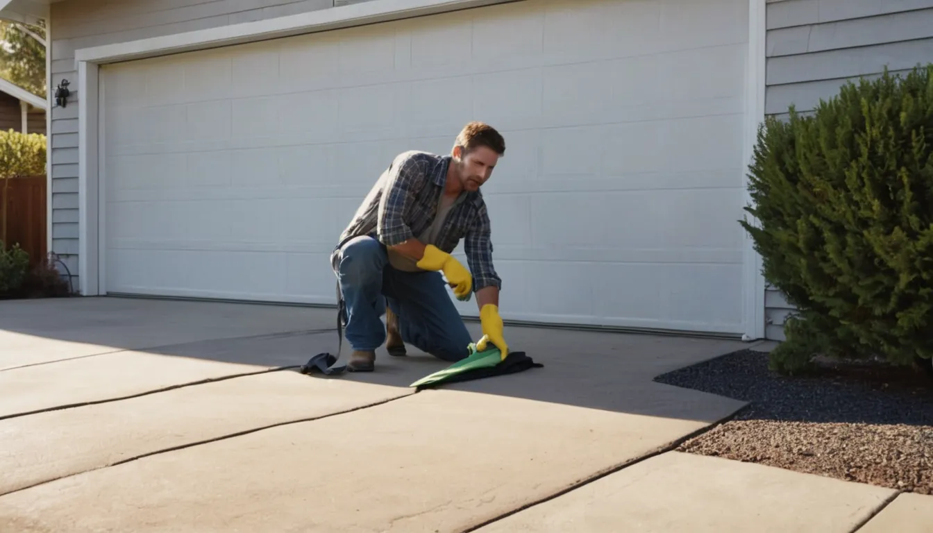 A homeowner checking the garage door track in Orland Park